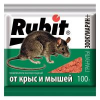 Средство от грызунов, привлекатель маслно сырный, гранулы зоокумарин У, Рубит, 100г., Летто