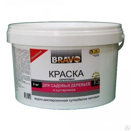Краска акриловая, для садовых и кустарников, 3кг., Браво