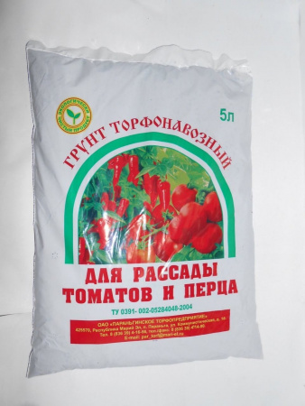 Грунт торфонавозный для рассады томатов и перца 5л Параньгинское Торфопредприятие