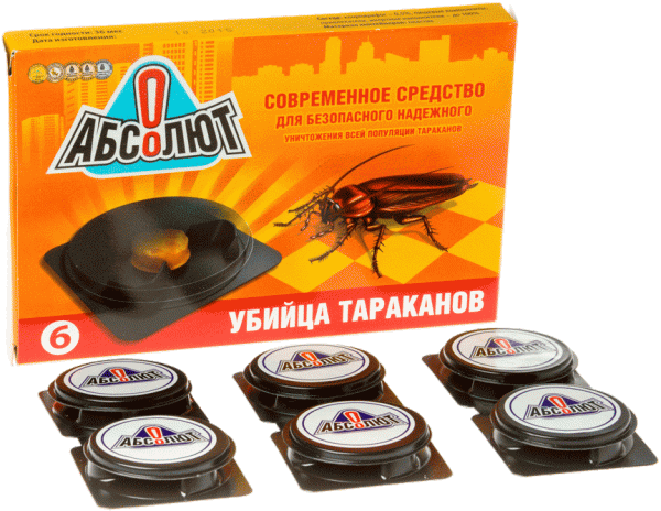 Абсолют приманка, убийца тараканов, 6 дисков АПС6, Гарант